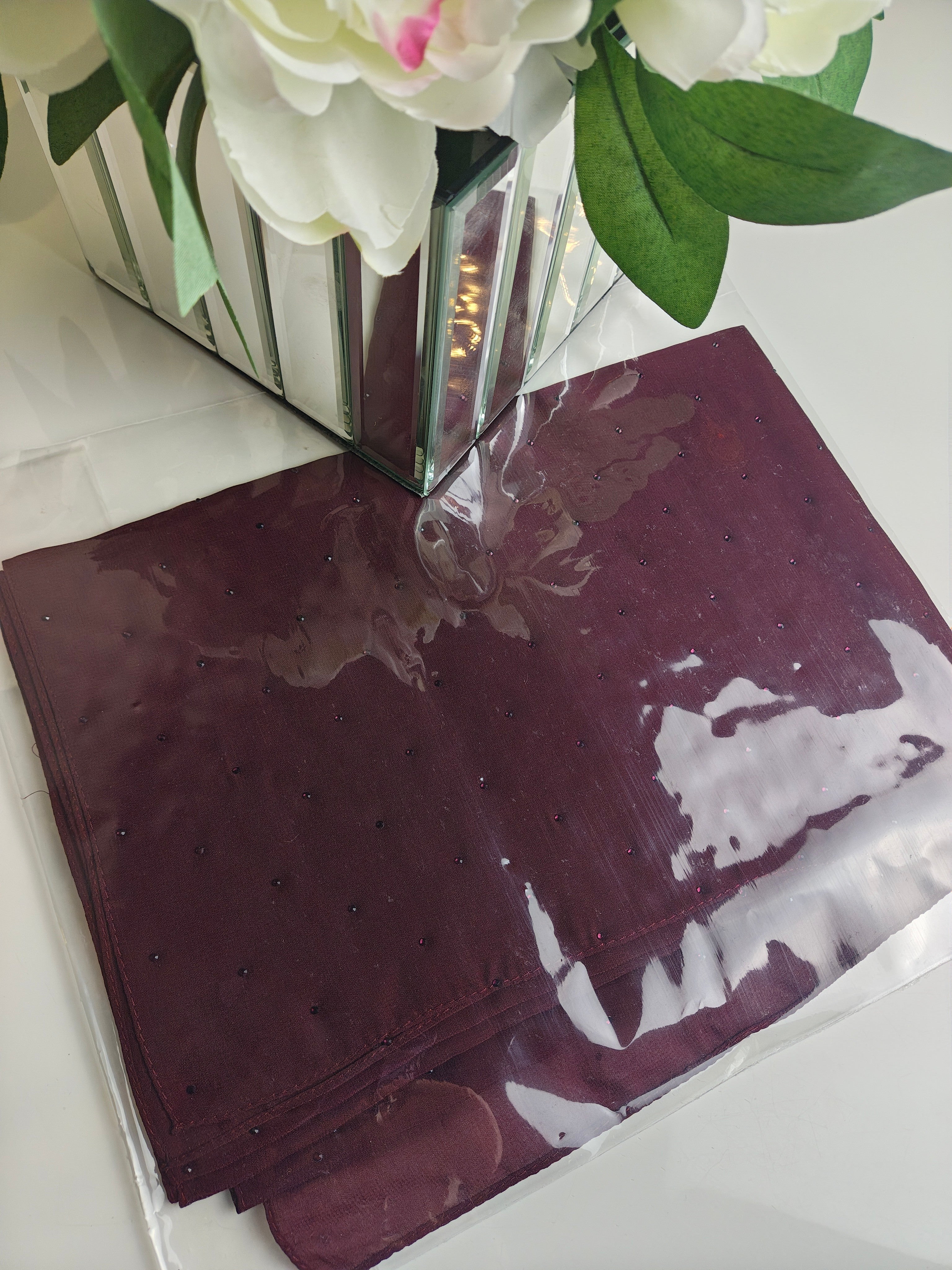 Petite Stardust Chiffon Hijab - Merlot
