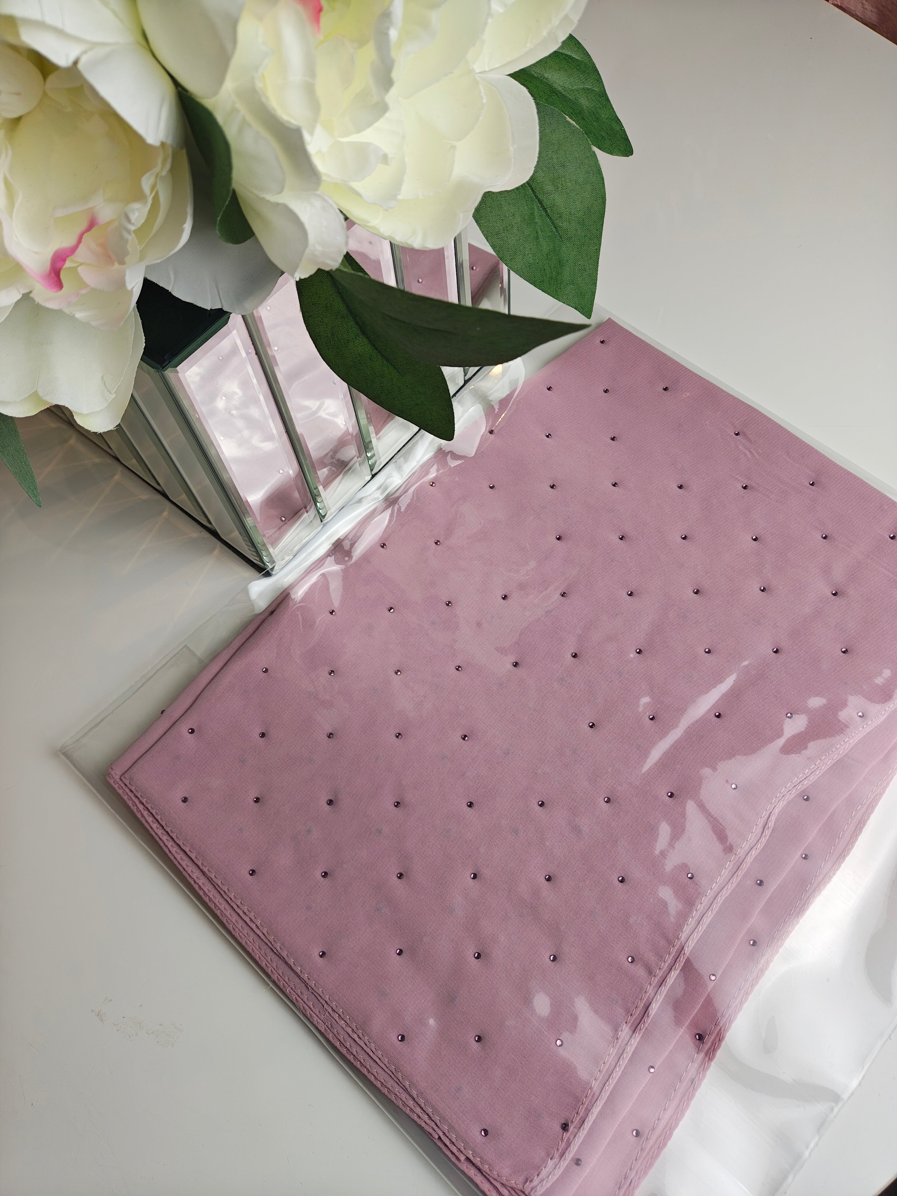 Petite Stardust Chiffon Hijab - Pink