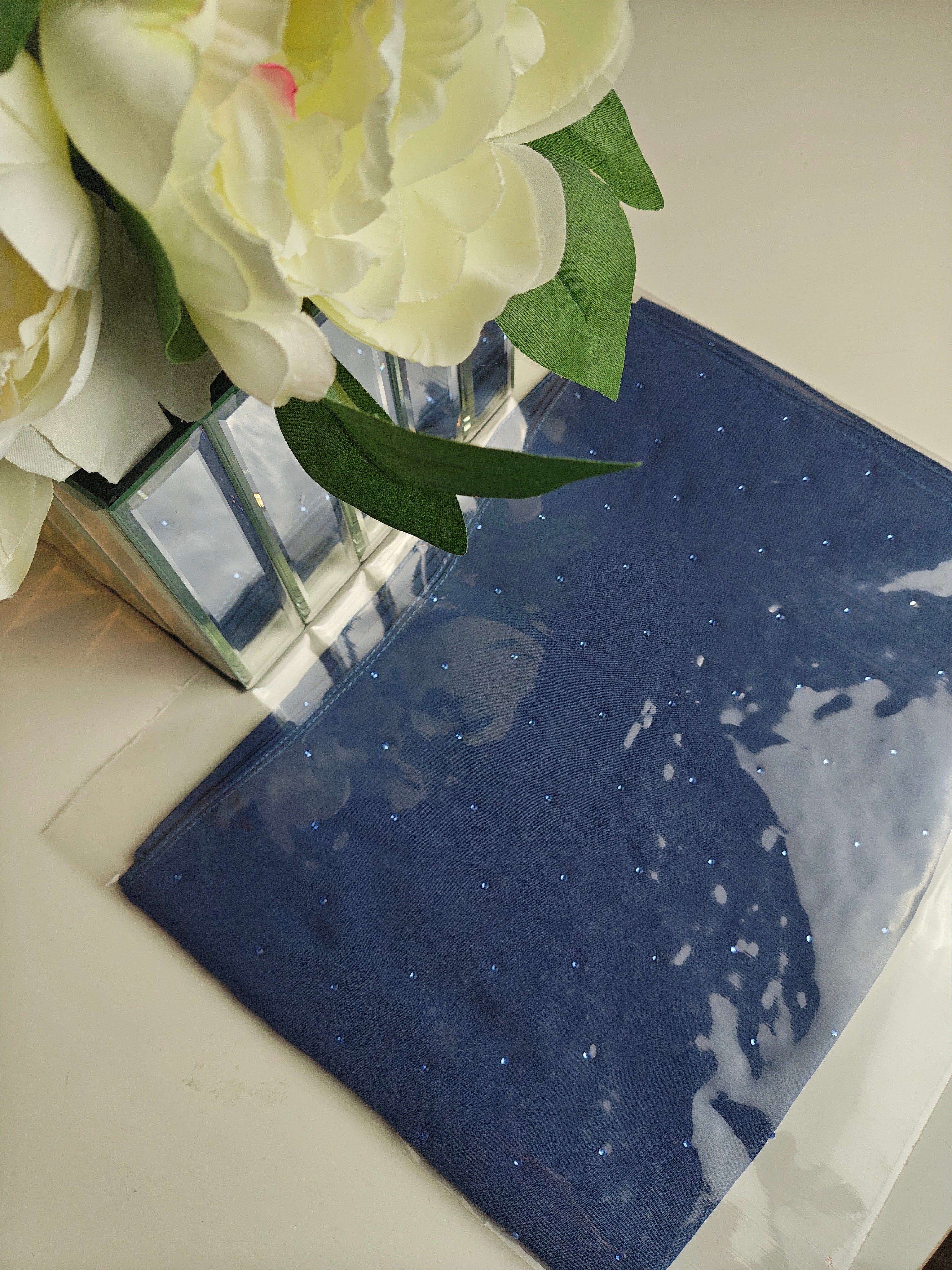 Petite Stardust Chiffon Hijab - Blue