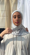 Side Tie Active Hijab - Silver