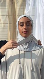 Side Tie Active Hijab - Silver