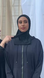 Side Tie Active Hijab - Black