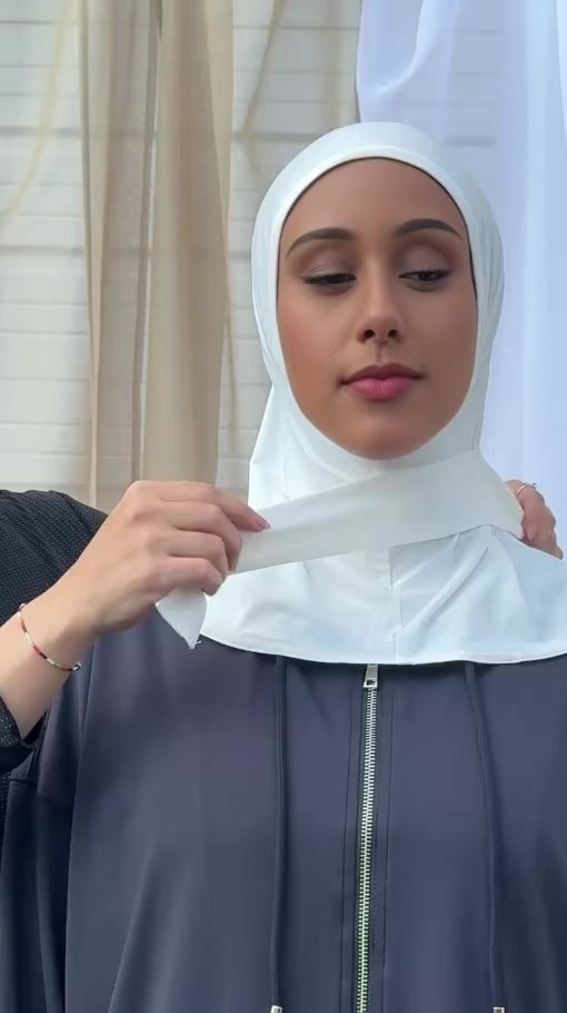 Side Tie Active Hijab - Off White