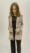 Oversize Double Breasted Blazer - Pastel Print