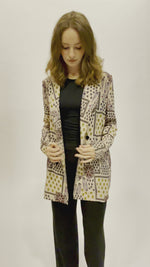 Oversize Double Breasted Blazer - Pastel Print