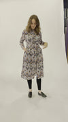 Printed Midi Dress - Satin Diamond