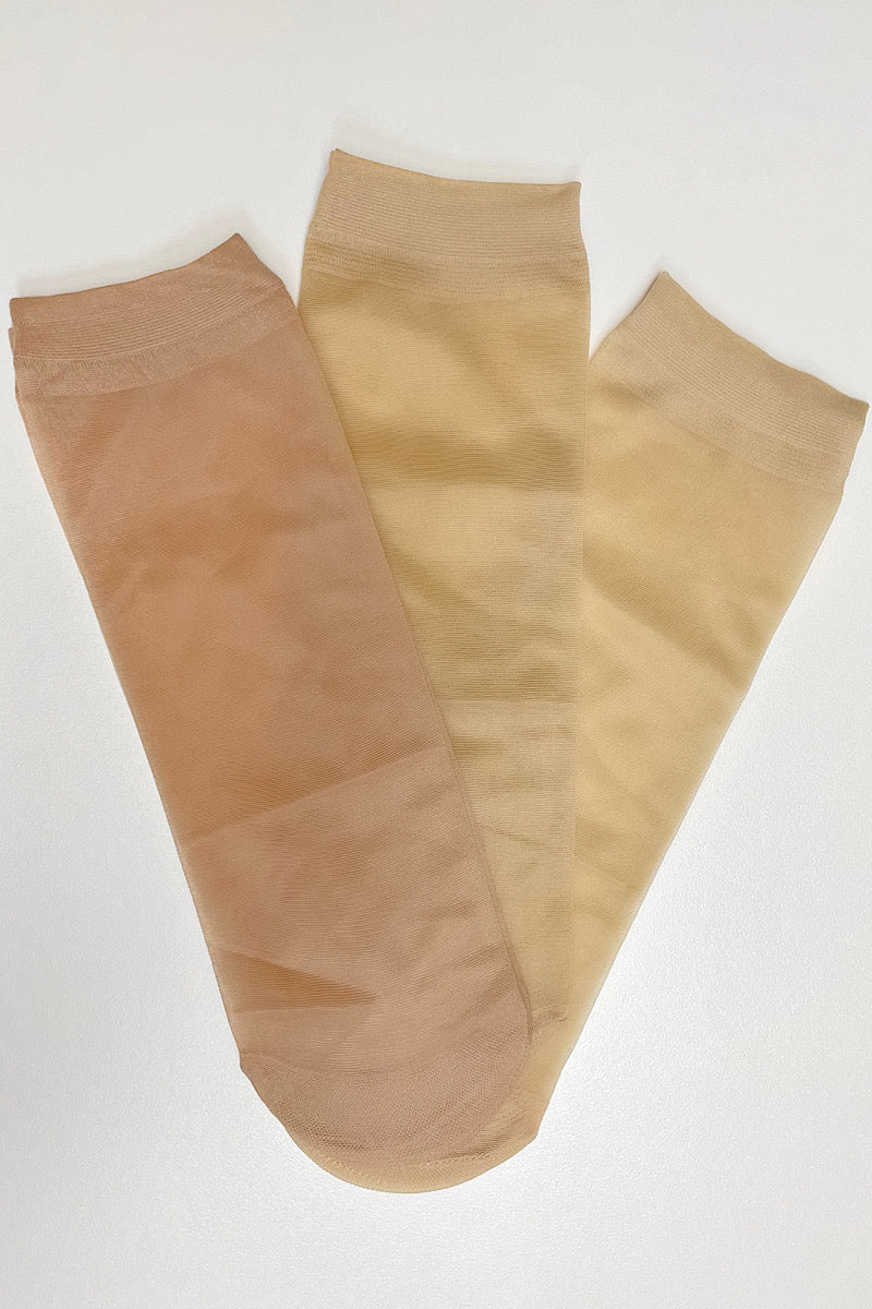 Ankle Nylon - Sheer Nudes Trio