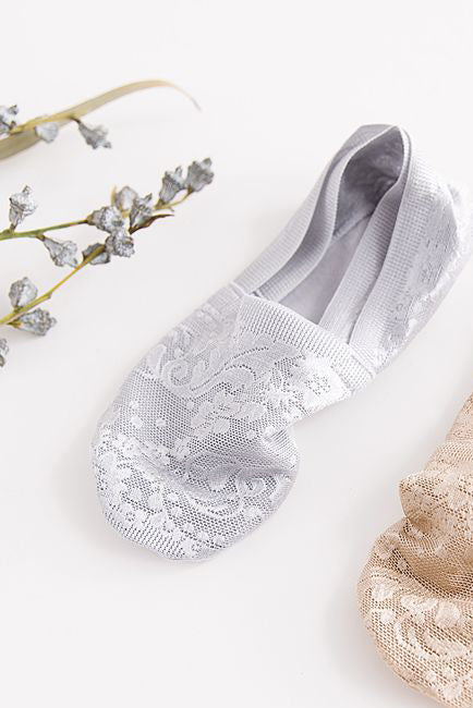 Lace Liner Socks - Gray