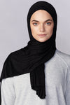 Petite Rhinestone Jersey Hijab - Black