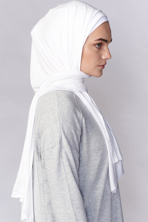 Petite Jersey Hijab - White