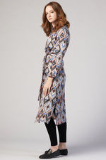 Printed Midi Dress - Satin Diamond