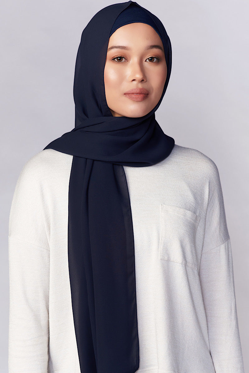 Petite Chiffon Hijab - Midnight