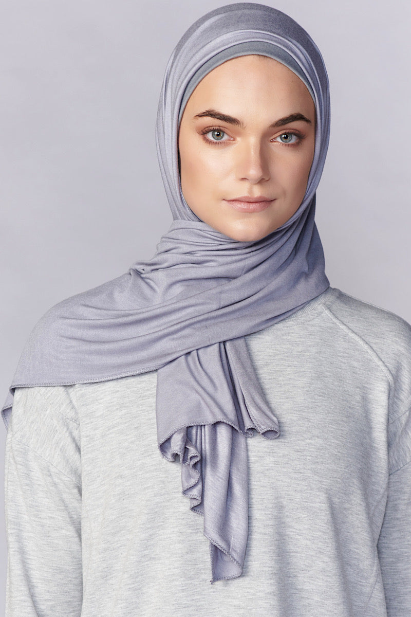 Petite Jersey Hijab - Slate Gray