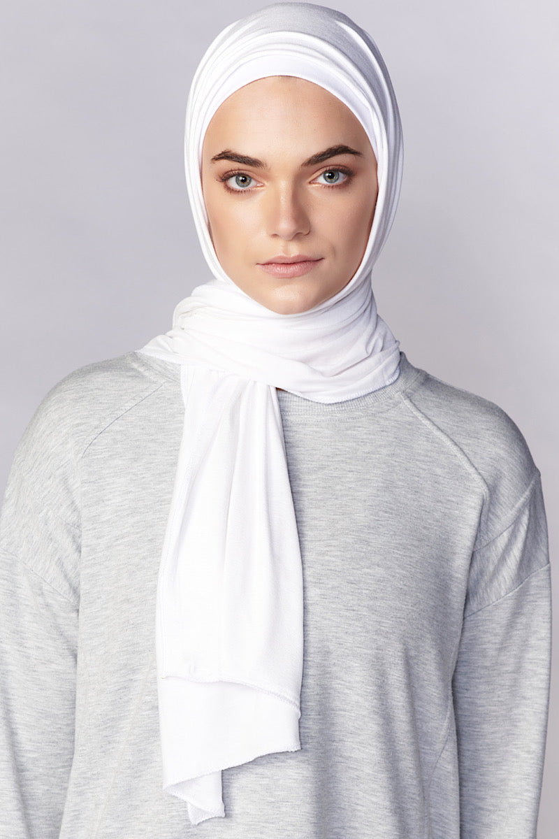 Petite Jersey Hijab - White