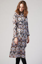 Printed Midi Dress - Satin Diamond