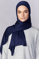 Petite Jersey Hijab - Navy