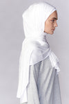 Petite Rhinestone Jersey Hijab - White