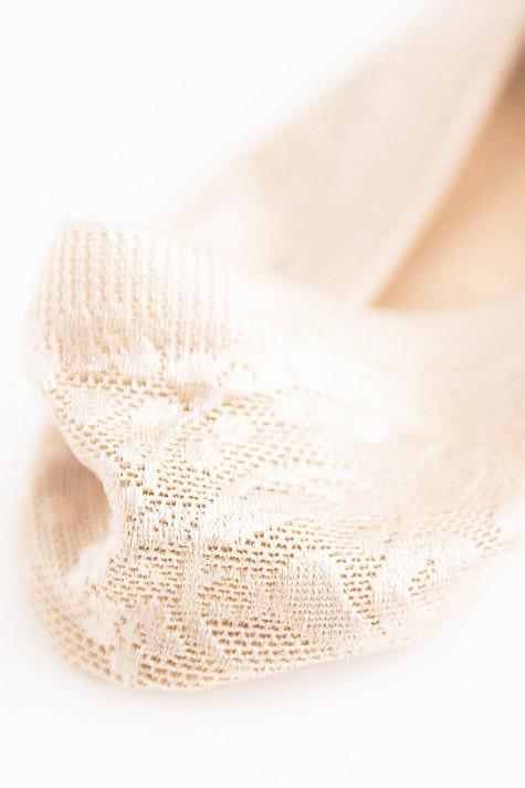 Lace Liner Socks - Beige